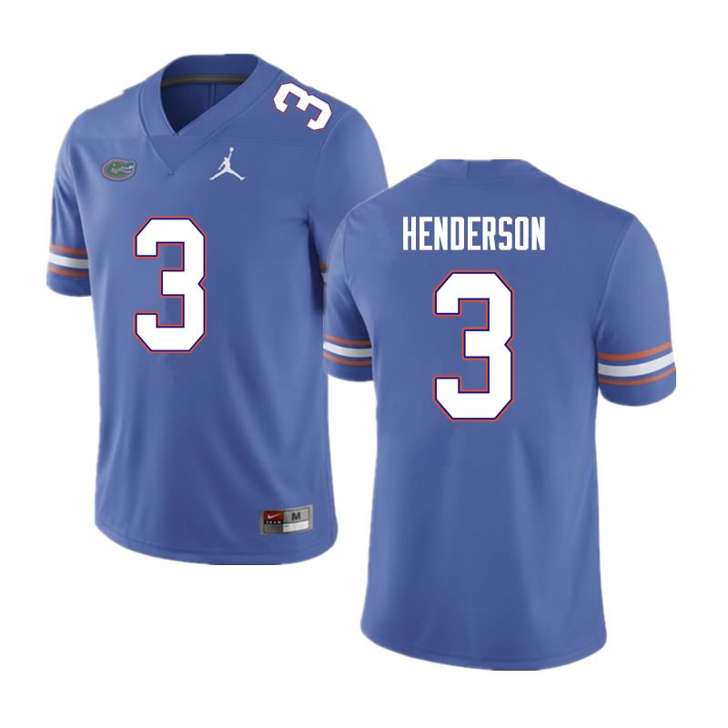 NCAA Florida Gators Xzavier Henderson Men's #3 Nike Blue Stitched Authentic College Football Jersey FPW8664FO